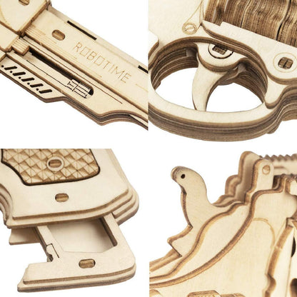 3D Wooden Puzzle DIY Building Toys Mechanical Model - Multi-Player Game with Wood Targets &Rubber Bands, Gifts for Adults