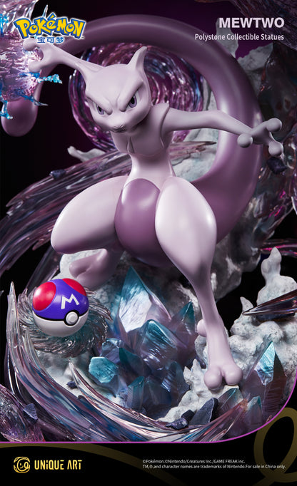 Pokémon Mewtwo Statue - Peak of Psychic Power, Showing Dominance and Sci - Fi Sense, by UNiQUE ART